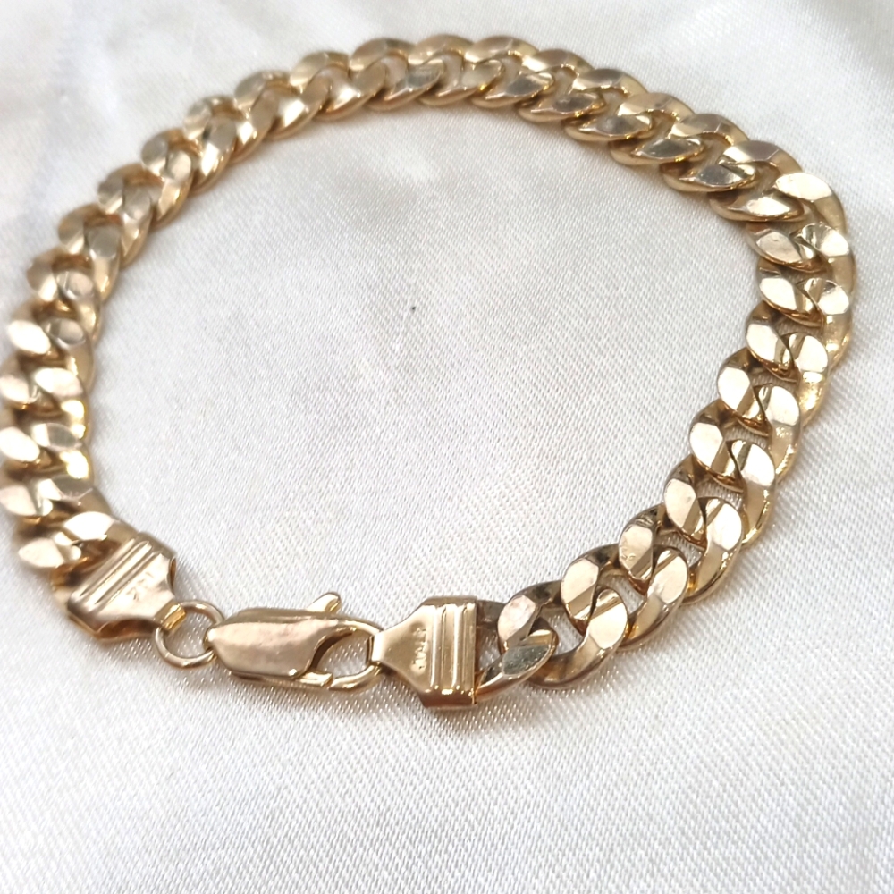 Italy 14K gold filled Cuban chain bracelet